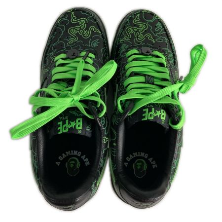  A BATHING APE RAZER×BAPE NEON CAMO M2 26cm スニーカー ブラック×ライトグリーン