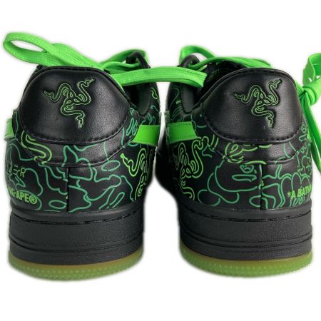 A BATHING APE RAZER×BAPE NEON CAMO M2 26cm スニーカー ブラック×ライトグリーン