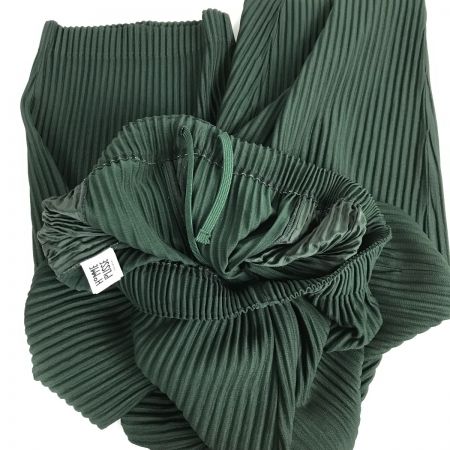  ISSEY MIYAKE イッセイミヤケ HOMME PLISSE × ISSEY MIYAKE オムプリッセ イッセイミヤケ プリーツパンツ サイズ2 HP01JF102 ダークグリーン