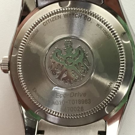  CITIZEN シチズン ザ・シチズン エコドライブ チタン デイト 箱・取説・コマ付 AQ1020-51A ホワイト
