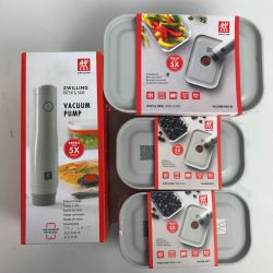 ■■ ツヴィリング TWILLING 真空ガラスコンテナ 3Pセット 真空ポンプ 1個 保存容器 未使用品 Sランク