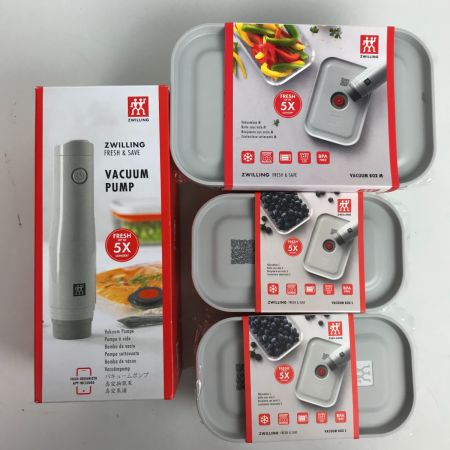  ツヴィリング TWILLING 真空ガラスコンテナ 3Pセット 真空ポンプ 1個 保存容器 未使用品