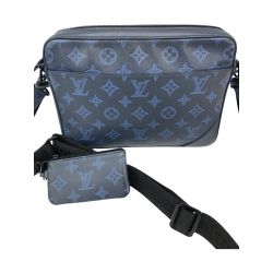 ■■ LOUIS VUITTON ルイヴィトン デュオ・メッセンジャー モノグラム・シャドウ ショルダーバッグ M45730 ネイビー Bランク