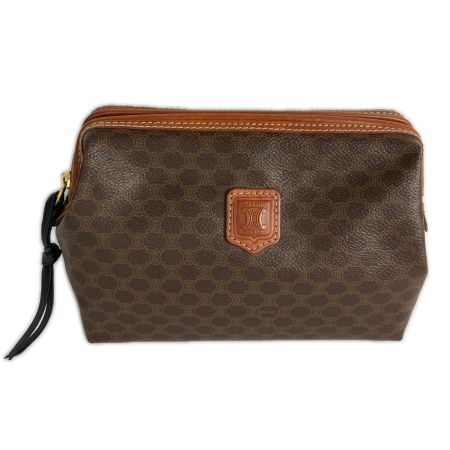  CELINE セリーヌ マカダム柄 アクセサリーポーチ オールドセリーヌ ブラウン