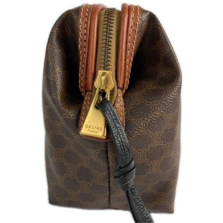  CELINE セリーヌ マカダム柄 アクセサリーポーチ オールドセリーヌ ブラウン
