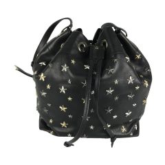  JIMMY CHOO ジミーチュウ スタースタッズ JUNOドローストリングバッグ ショルダーバッグ 巾着バッグ ブラック Bランク