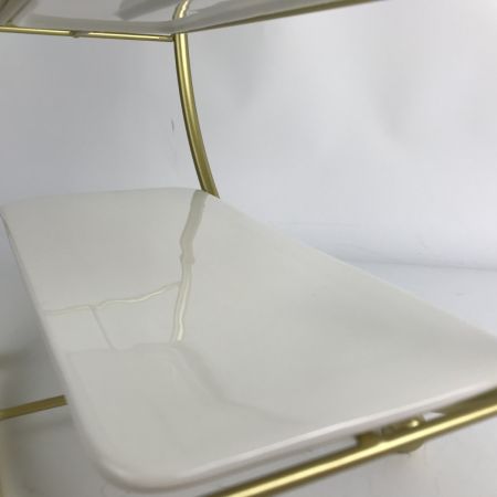   アフタヌーンティースタンド ケーキスタンド3段 ゴールドX白皿