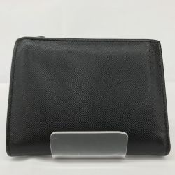 ■■ PRADA プラダ サフィアーノ 2つ折り財布 箱付 ブラック Bランク