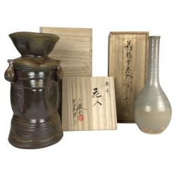 ■■ bizen 備前焼 坂田泥華・ 黒田儀男作 花器 花入れ Bランク