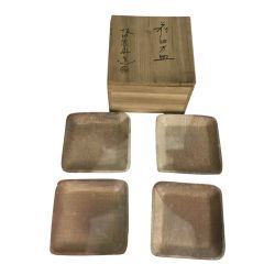 ■■ 萩焼 坂田泥華造 花入れ・皿4枚 Bランク