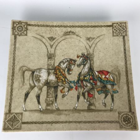  Gien ジアン シュヴォー・デュ・ヴァンスクエアプレート 馬