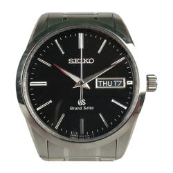 ■■ SEIKO セイコー グランドセイコー デイデイト クォーツ チタン メンズ コマ付 9F83-0AF0 ブラック Bランク