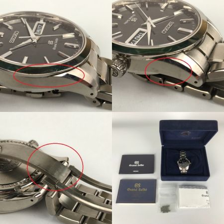  SEIKO セイコー グランドセイコー デイデイト クォーツ チタン メンズ コマ付 9F83-0AF0 ブラック