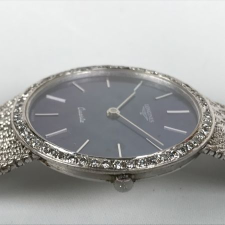  LONGINES ロンジン フラッグシップ ダイヤベゼル flagship クォーツ ネイビー ダイヤ付き 1985年 箱・取説付 20399328  ネイビー