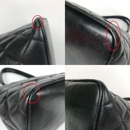  CHANEL シャネル 復刻トート キャビアスキン ゴールドチャーム トートバッグ ブラック