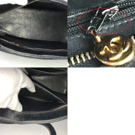  CHANEL シャネル 復刻トート キャビアスキン ゴールドチャーム トートバッグ ブラック