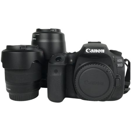  CANON キャノン デジタル一眼レフカメラ EOS 90D レンズ2個付 ZOOM LENS EF-S 55-250mm等