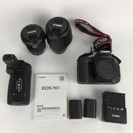  CANON キャノン デジタル一眼レフカメラ EOS 90D レンズ2個付 ZOOM LENS EF-S 55-250mm等
