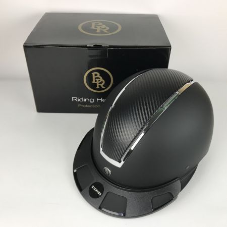   BR 乗馬ヘルメット Omega Painted ポロバイザー Lサイズ（58-60cm BRH98 ブラック×シルバー