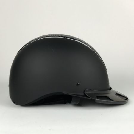   BR 乗馬ヘルメット Omega Painted ポロバイザー Lサイズ（58-60cm BRH98 ブラック×シルバー