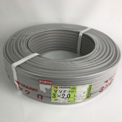 ■■ YAZAKI 電材 VVFケーブル 3芯×2.0mm×長さ100m 2024年/1月製造 未使用品 Nランク