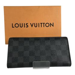■■ LOUIS VUITTON ルイヴィトン 長財布 ダミエ グラフィィット ポルトフォイユプラザ N62665 ブラック 箱・布袋付 Bランク
