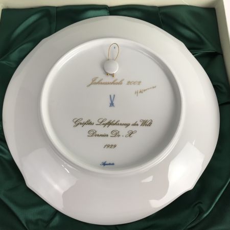  Meissen マイセン イヤープレート 飛行艇ドルニエドックス 2002年 洋食器 札幌マイセン美術館 箱・冊子付