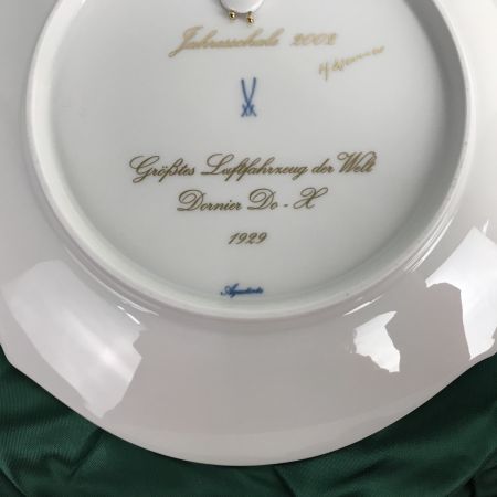  Meissen マイセン イヤープレート 飛行艇ドルニエドックス 2002年 洋食器 札幌マイセン美術館 箱・冊子付