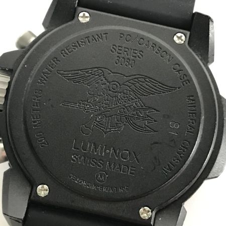  LUMINOX ルミノックス 腕時計 ラバーベルト クォーツ  3080 オールブラック 本体のみ
