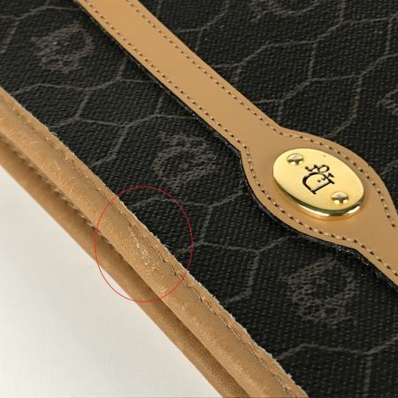  Christian Dior クリスチャンディオール ハニカム柄 クラッチバッグ ヴィンテージ ブラウン
