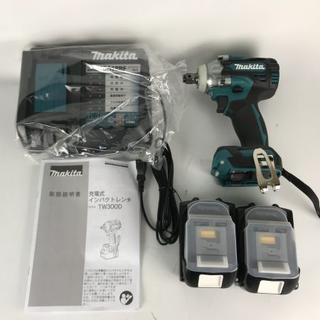  MAKITA マキタ コードレス式インパクトレンチ バッテリー2個・充電器付き TW300DRGX グリーン  未使用品