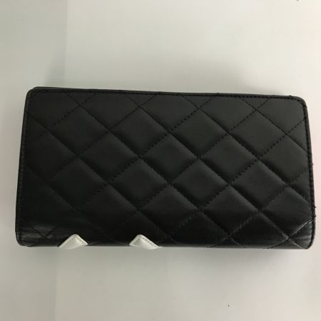  CHANEL シャネル 財布 カンボンライン キルティング A26717 ブラック×ホワイト×ピンク 箱・ギャランティカード付 