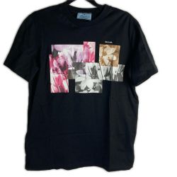 ■■ PRADA プラダ プリント 花柄Tシャツ 半袖シャツ SIZE XS 35838 S161 1XGP ブラック Bランク