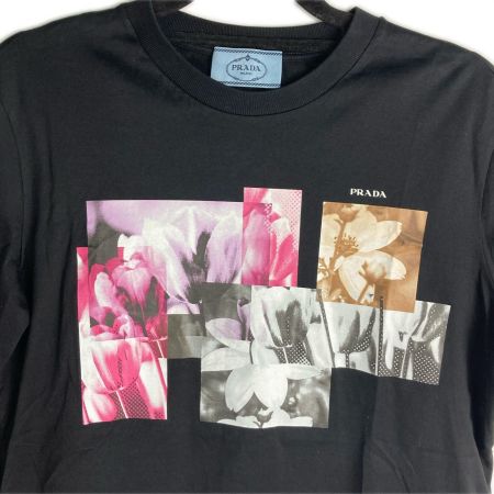  PRADA プラダ プリント 花柄Tシャツ 半袖シャツ SIZE XS 35838 S161 1XGP ブラック