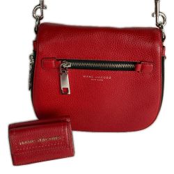 ■■ MARC JACOBS マークジェイコブス ショルダーバッグ・三つ折り財布セット M0015467/M0016973 レッド642 Bランク