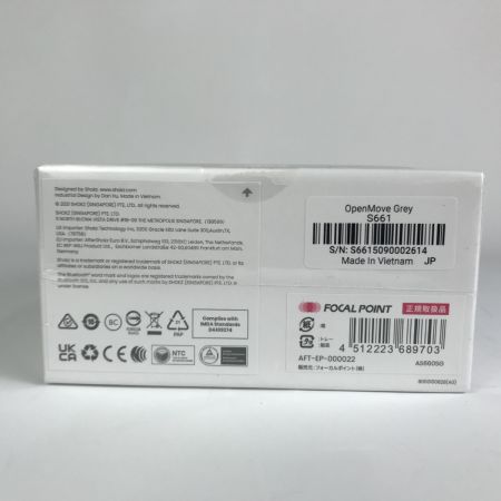  SHOKZ 骨伝導ワイヤレスイヤホン SHOKZ 未開封品 AFT-EP-000022 グレー