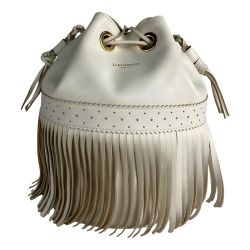 ■■ J&M DAVIDSON カーニバル フリンジバッグ アイボリー 布袋付 Bランク