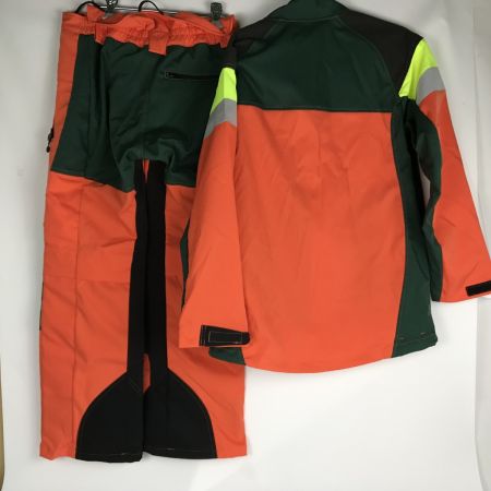  MAC GREEN リンタロウ チェーンソー作業用スーツ セットアップ Mサイズ MT541／MT517 グリーン×オレンジ