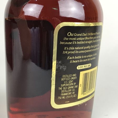   オールドグランダッド114 OLD GRAND DAD 57% LOT NO18 アメリカンウイスキー 箱付 未開栓 未開栓