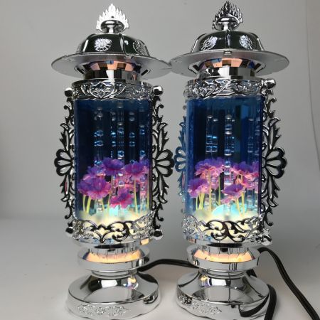  太閤産業 バブル灯 5号 仏具 盆提灯 霊前灯 ヨーラク付 ブルー 名札欠品