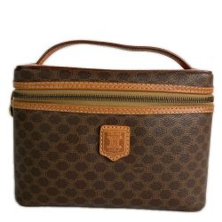 ■■ CELINE セリーヌ マカダム柄 バニティバッグ ヴィンテージセリーヌ オールドセリーヌ M92 ブラウン Bランク