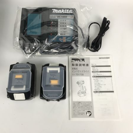  MAKITA マキタ インパクトドライバー 充電器・充電池2個付 コードレス式18v TD173DRGX ブルー 未使用品