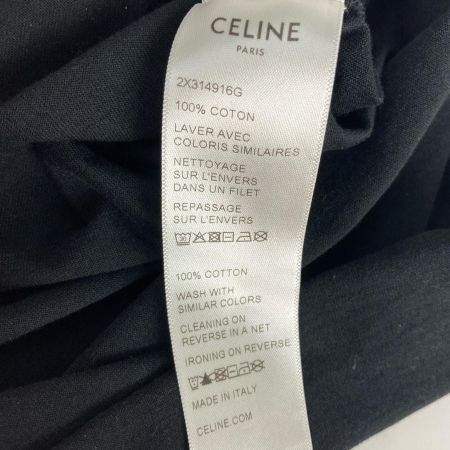  CELINE セリーヌ フロントロゴ クラシックロゴ クルーネック半袖シャツ Sサイズ レディース 2X314916G ブラック