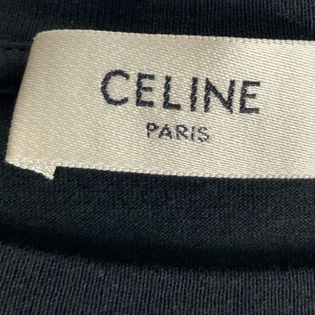  CELINE セリーヌ フロントロゴ クラシックロゴ クルーネック半袖シャツ Sサイズ レディース 2X314916G ブラック