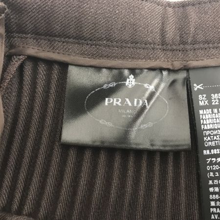  PRADA プラダ ロングスカート プリーツスカート Sサイズ 36S P175RH S202 10ES ダークブラウン