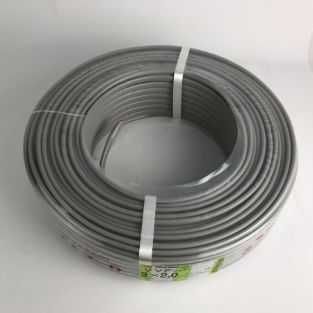  YAZAKI 電材 VVFケーブル 3芯×2.0mm×長さ100m 2025年07月製造 グレー