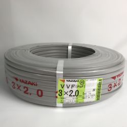 ■■ YAZAKI 電材 VVFケーブル 3芯×2.0mm×長さ100m 2025年7月製造 グレー Sランク