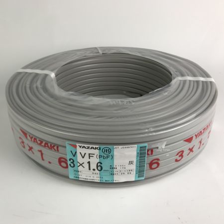  YAZAKI 電材 VVFケーブル 3芯×1.6mm×長さ100m 2025年05月製造