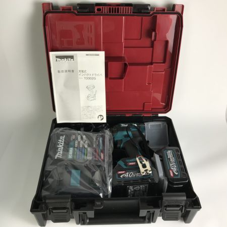  MAKITA マキタ 電動インパクトドライバー 40V 本体/充電器/バッテリー２個/ケース付  TD002GRDX ブルー 未使用品