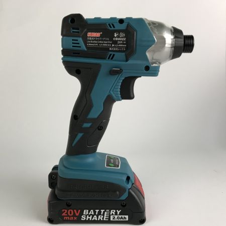  OUBAO(オーバオ) コードレスインパクトドライバー 充電器・充電池2個・ケース付 OB802Z-2AH ブルー系